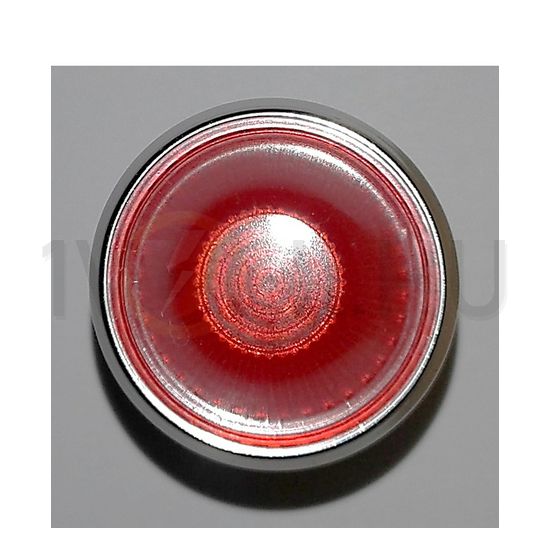 Jelzőlámpa fej F…foglalathoz kerek piros magas króm fém-előlapgyűrű IP65 L2-rt VA Elektronika - L2-RT