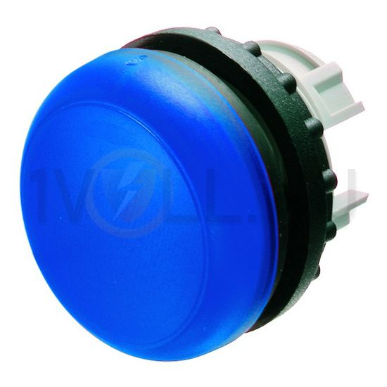 Jelzőlámpa fej kerek kék lapos 1-lámpa króm műanyag-előlapgyűrű 22mm-átmérő IP67 M22-L-B EATON - 216775