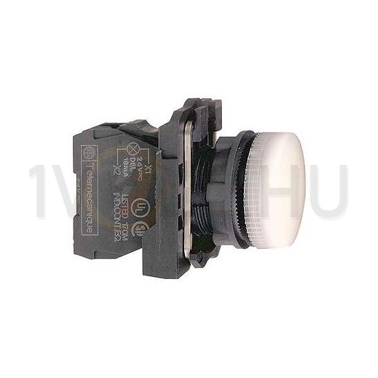 Jelzőlámpa komplett műa. d22 1x LED fehér 230-240V AC kerek lapos Harmony XB5 Schneider - XB5AVM1