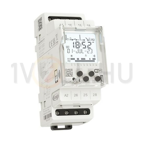 Kapcsolóóra sorolható digitális LCD asztronómiai WiFi órás napi heti éves asztro SHT-13/2 Elko EP - 8485