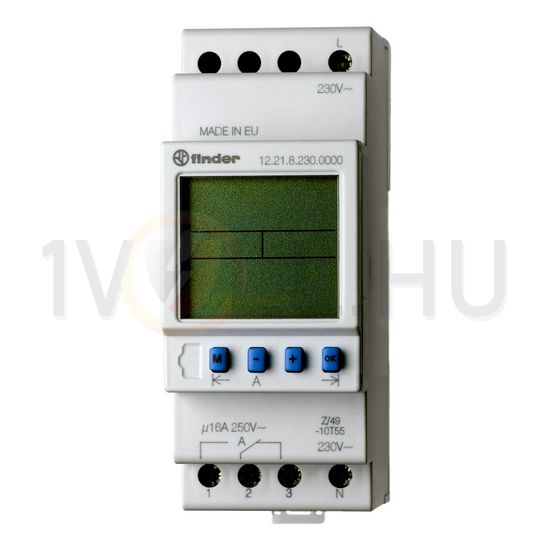 Kapcsolóóra digitális 1-csatorna napi heti váltó 16A 2TE 12.21.8.230.0000 FINDER - 122182300000
