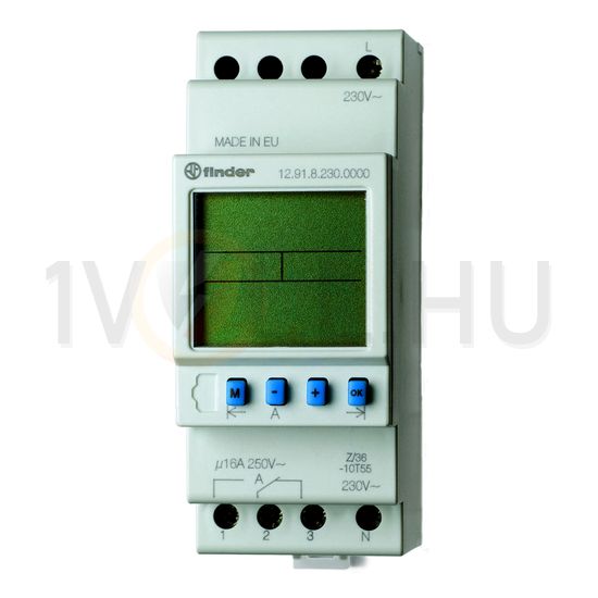 Kapcsolóóra digitális 1-csatorna napi heti váltó 16A 2TE 12.91.8.230.0000 FINDER - 129182300000