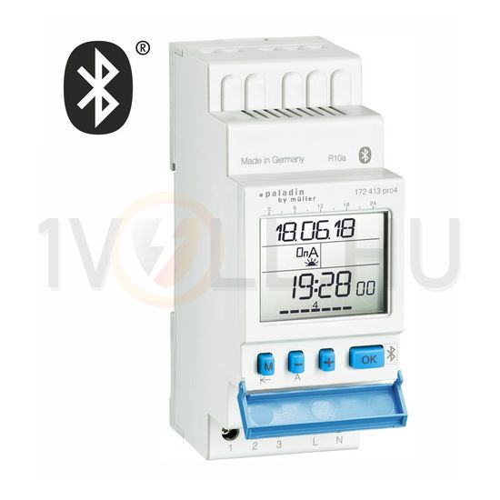Kapcsolóóra digitális LCD bluetuth napi heti asztro 1 váltó 16A 172 413 pro4 Paladin Hugo Müller - 172413