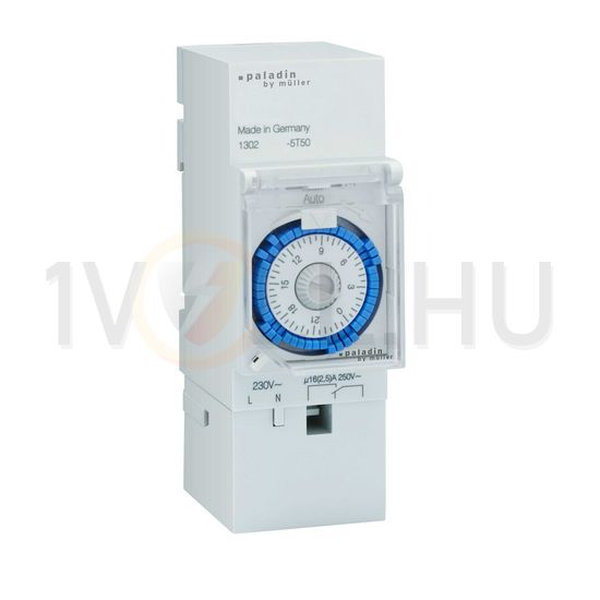 Kapcsolóóra sorolható analóg 2000W kvarc 1csatorna napi 2M 16A 151 220 Paladin Hugo Müller - 151220