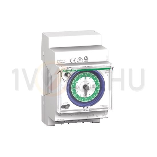 Kapcsolóóra sorolható analóg elemes 1csatorna napi 3M 16A kalapsínre Acti9 IH Schneider - CCT16364