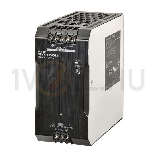 Kapcsolóüzemű DC tápegység 100-240VAC-be 90-350VDC-be 24VDC-ki 10A-ki 240W S8VK-C24024 OMRON - 375668