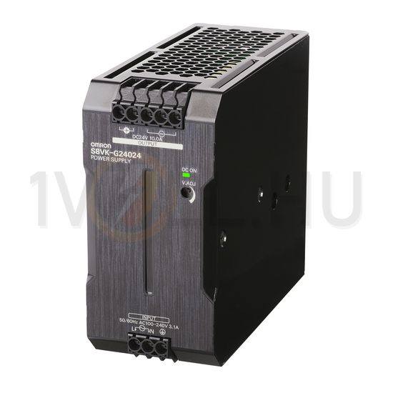 Kapcsolóüzemű DC tápegység 100-240VAC-be 90-350VDC-be 24VDC-ki 10A-ki 240W S8VK-G24024 OMRON - 374870