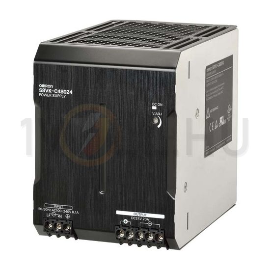 Kapcsolóüzemű DC tápegység 100-240VAC-be 90-350VDC-be 24VDC-ki 20A-ki 480W S8VK-C48024 OMRON - 375669