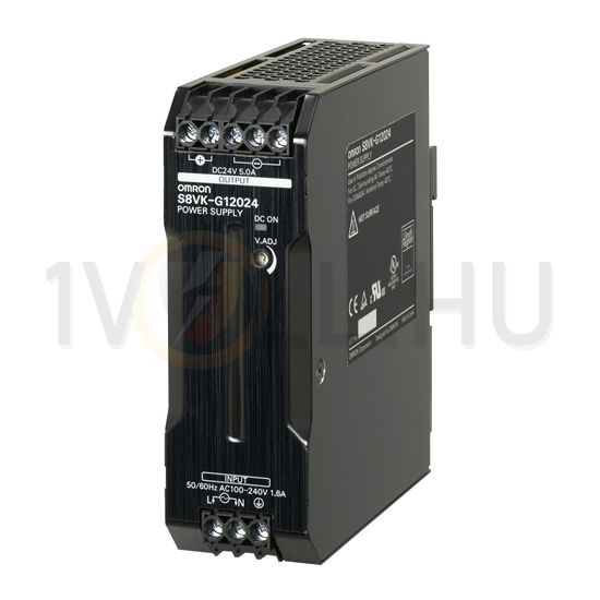 Kapcsolóüzemű DC tápegység 100-240VAC-be 90-350VDC-be 24VDC-ki 5A-ki 120W S8VK-G12024 OMRON - 374869