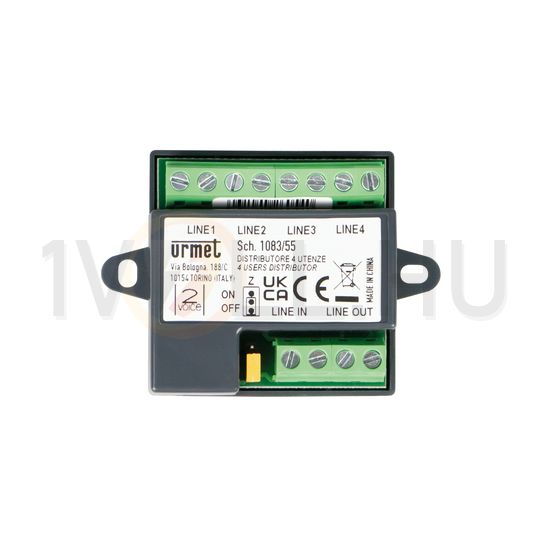 Kaputelefon osztó (disztribútor) 2Voice videó 4-es osztó 2-erű süllyesztett URMET - 1083/55