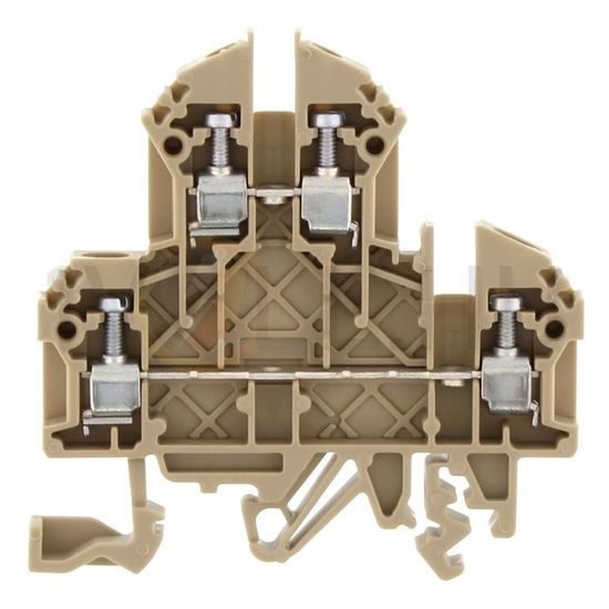Kétszintes sorkapocs 2,5mm2 TS32/35 24A 500V csavaros bézs RKD2,5 CONTA-CLIP - 1206.2