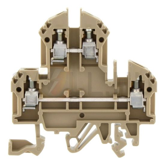 Kétszintes sorkapocs 4mm2 TS32/35 32A 500V csavaros bézs RKD4 CONTA-CLIP - 1020.2