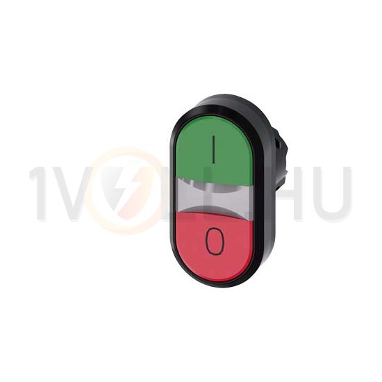 Kettős nyomógombfej műanyag d22 I/O világító lapos piros/zöld visszaugró SIRIUS ACT SIEMENS - 3SU1001-3AB42-0AK0