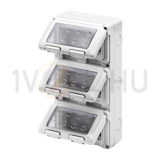 System szerelvénydoboz átlátszó ajtóval 3X4M 3-egység függőleges szürke műanyag 27Combi GEWISS - GW27052