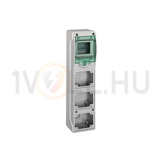 Kiselosztó 3-dugaljhellyel műanyag 1x 4M falonkívüli szürke IP65 ajtó Kaedra Schneider - 13177