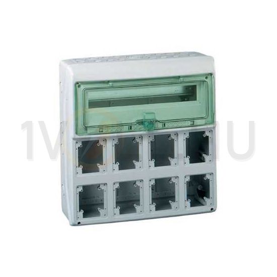 Kiselosztó 8-dugaljhellyel műanyag 1x 18M falonkívüli szürke IP65 ajtó Kaedra Schneider - 13182