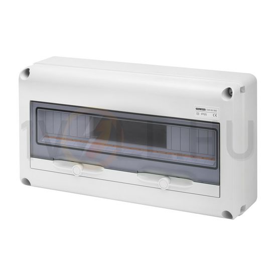 Kiselosztó műanyag 1x 20M falonkívüli szürke IP65 átlátszó kivágott fedél 68Q-DIN GEWISS - GW68024N