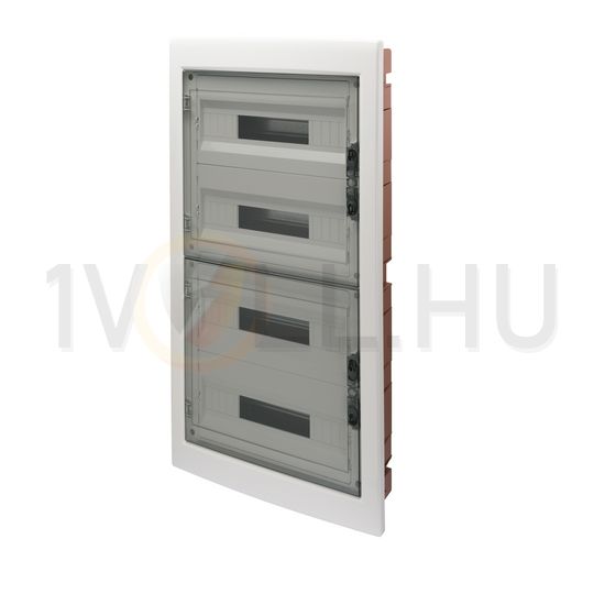 Kiselosztó PE/N 4x 18M süllyesztett fehér IP40 átlátszó kivágott ajtó 40CDi GEWISS - GW40611BQ