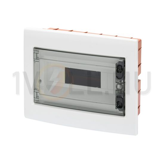 Kiselosztó PE/N műanyag 1x 18M süllyesztett fehér IP40 átlátszó kivágott ajtó 40CDi GEWISS - GW40608BS