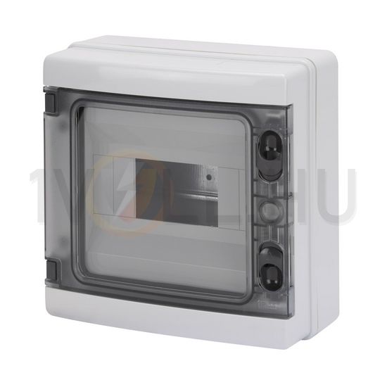 Kiselosztó PE/N UV-álló DC1000V 1x 8M falonkívüli szürke IP65 átlátszó kivágott ajtó 40CDK GEWISS - GW40102BS