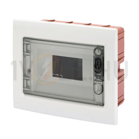 Kiselosztó PE/N műanyag 1x 8M süllyesztett fehér IP40 átlátszó kivágott ajtó 40CDi GEWISS - GW40604BS