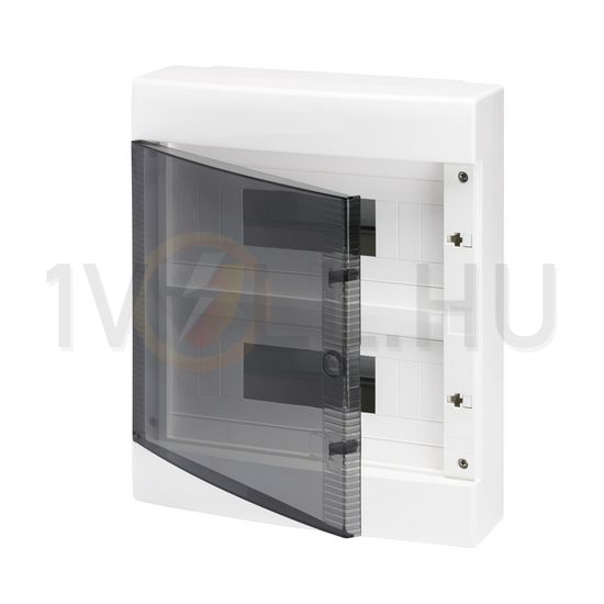 Kiselosztó PE/N műanyag 2x 12M falonkívüli fehér IP40 átlátszó kivágott ajtó 40CD GEWISS - GW40047BS