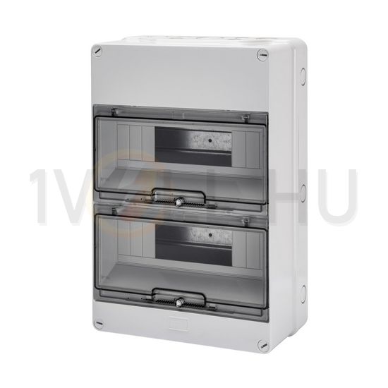 Kiselosztó PE/N sín nélkül UV-álló DC1000V 2x 12M falonkívüli szürke IP55 átlátszó 40CD GEWISS - GW40007