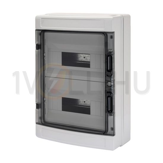 Kiselosztó PE/N UV-álló DC1000V 2x 12M falonkívüli szürke IP65 átlátszó kivágott 40CDK GEWISS - GW40104BS