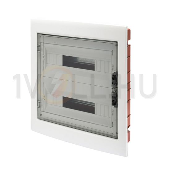 Kiselosztó PE/N műanyag 2x 18M süllyesztett fehér IP40 átlátszó kivágott ajtó 40CDi GEWISS - GW40609BS