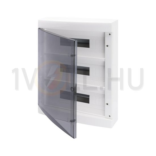 Kiselosztó PE/N műanyag 3x 18M falonkívüli fehér IP40 átlátszó kivágott ajtó 40CD GEWISS - GW40051BD