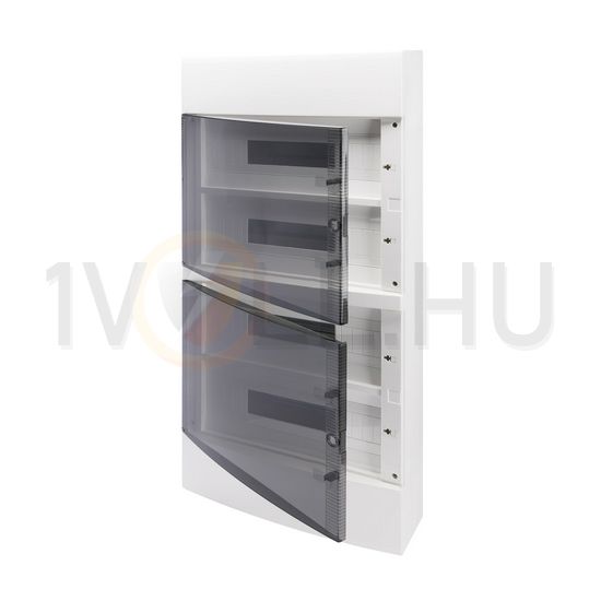 Kiselosztó PE/N műanyag 4x 18M falonkívüli fehér IP40 átlátszó kivágott ajtó 40CD GEWISS - GW40053BD