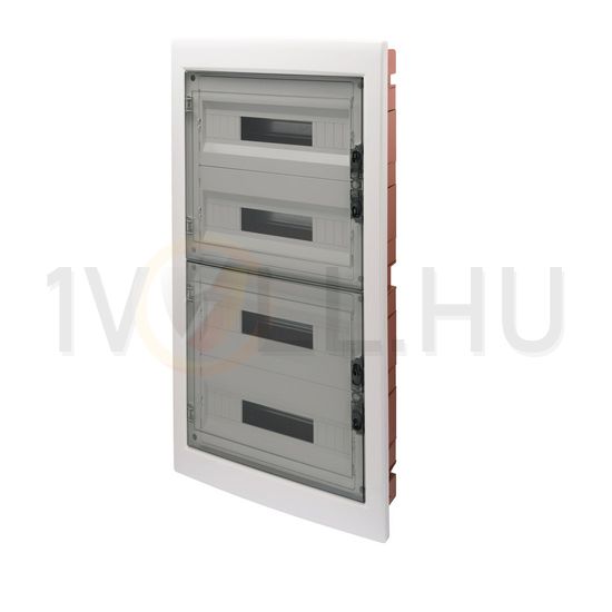 Kiselosztó 2db PE/N műanyag 4x 18M süllyesztett fehér IP40 átlátszó kivágott ajtó 40CDi GEWISS - GW40611BD