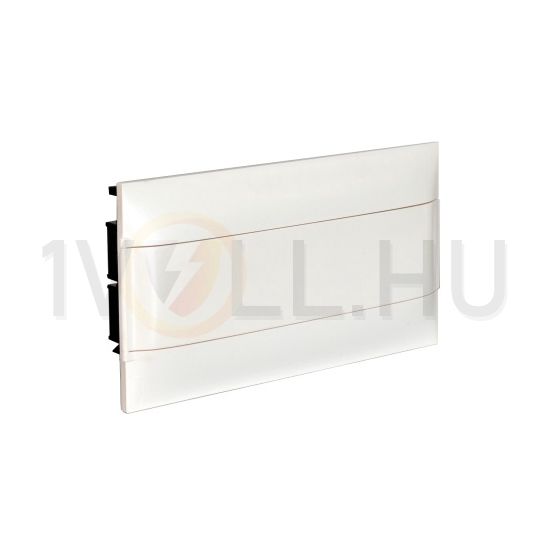 Kiselosztó PE/N-sín 63A műanyag 1x 18M üreges falba fehér IP40 átlátszó ajtó PractiboxS LEGRAND - 137176