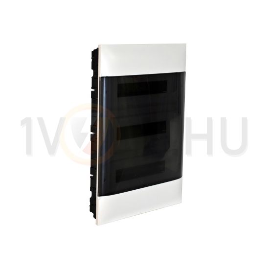 Kiselosztó PE/N-sín 90A műanyag 3x 18M süllyesztett fehér IP40 átlátszó ajtó PractiboxS LEGRAND - 137158