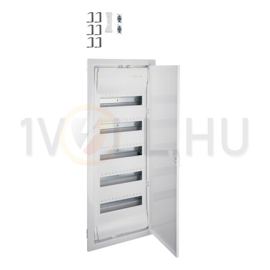 Kiselosztó PE/N-sínnel 63A 5x 12M süllyesztett fehér IP30 teli ajtó Volta Hager - VU60NE