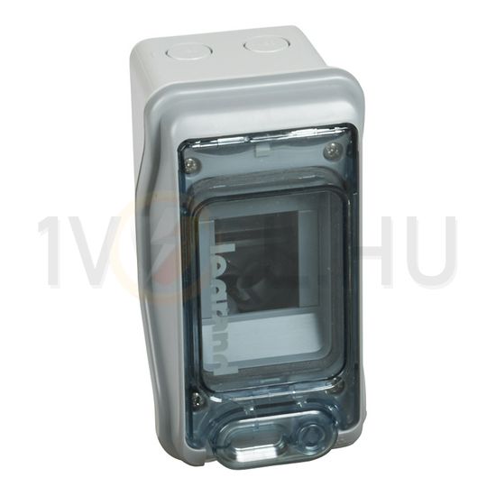 Kiselosztó PE/N-sínnel műanyag 1x 3M falonkívüli szürke IP65 zárt-fedél ajtó Plexo LEGRAND - 601932