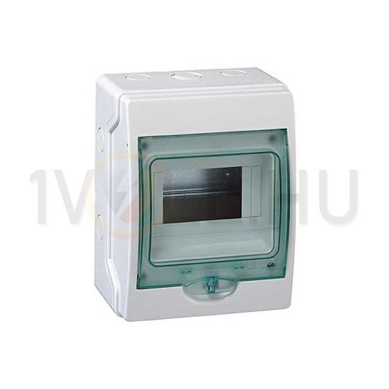 Kiselosztó PE/N-sínnel műanyag 1x 6M falonkívüli szürke IP65 átlátszó ajtó Kaedra Schneider - 13442