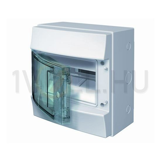 Kiselosztó PE/N-sínnel műanyag 1x 8M falonkívüli fehér IP65 átlátszó ajtó Mistral 65P08X12A ABB - 1SLM006501A1201