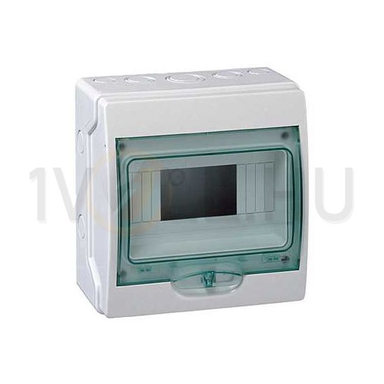 Kiselosztó PE/N-sínnel műanyag 1x 8M falonkívüli szürke IP65 átlátszó ajtó Kaedra Schneider - 13443