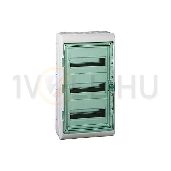 Kiselosztó PE/N-sínnel műanyag 3x 18M falonkívüli szürke IP65 átlátszó ajtó Kaedra Schneider - 13436