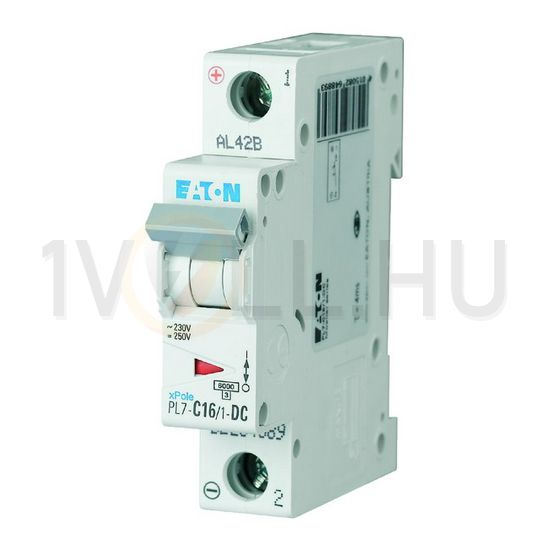 Kismegszakító 1P 16A C-jelleg 48V DC 10kA/60898 PL7-C16/1-DC EATON - 264889