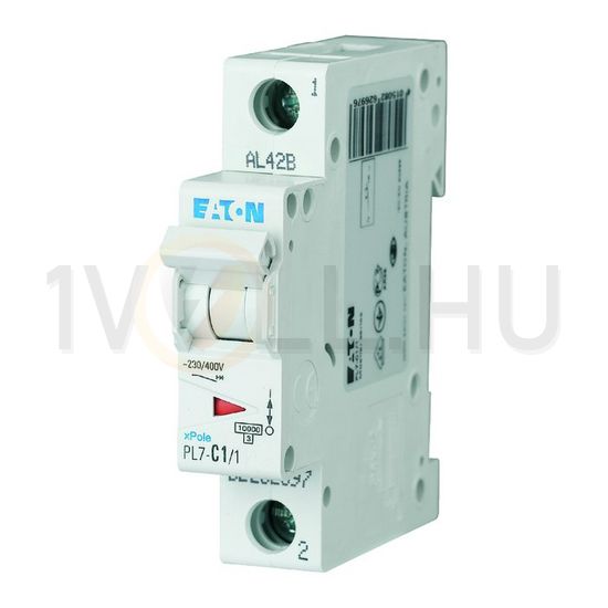 Kismegszakító 1P 1A C-jelleg 230V AC 10kA/60898 PL7-C1/1 EATON - 262697