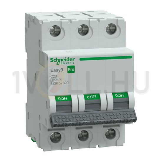 Kismegszakító 20A 3P C-jelleg 415V AC 6kA/60898 Easy9 Pro Schneider - EZ9F57320