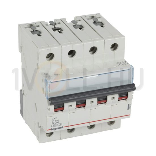Kismegszakító 32A B-jelleg 400V AC 10kA/60898 6kA/60898 TX3 LEGRAND - 403420