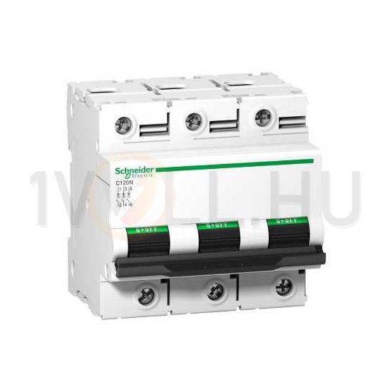 Kismegszakító 3P 100A C-jelleg 400V AC 10kA/60898 20kA/60947 Acti9 C120N Schneider - A9N18367