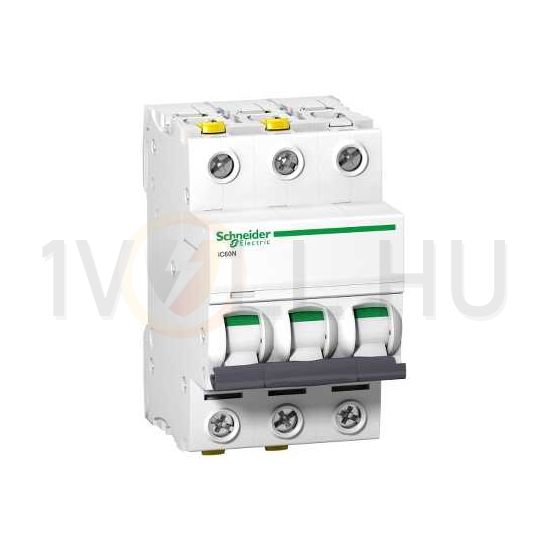 Kismegszakító 3P 16A B-jelleg 400V AC/DC 6kA/60898 20kA/60947 Acti9 iC60N Schneider - A9F03316