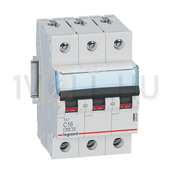 Kismegszakító 3P 16A C-jelleg 400V AC 6kA/60898 TX3 LEGRAND - 403545