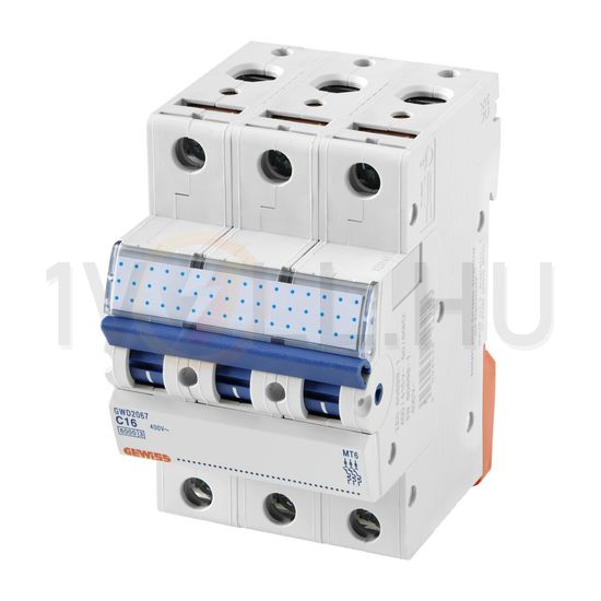 Kismegszakító 3P 16A C-jelleg 400V AC 6kA/60898 6kA/60947 3M MT6 GEWISS - GWD2067