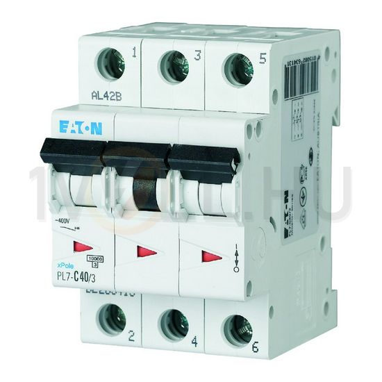 Kismegszakító 3P 40A C-jelleg 400V AC 10kA/60898 PL7-C40/3 EATON - 263413