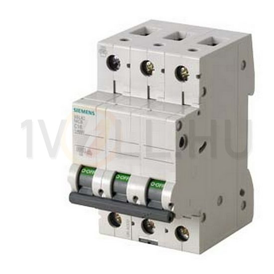 Kismegszakító 3P 63A C-jelleg 400V AC 6kA/60898 6kA/60947 SENTRON SIEMENS - 5SL6363-7